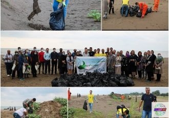 پاکسازی زباله بمناسبت روز جهانی بدون پلاستیک در ساحل رامدشت رودسر