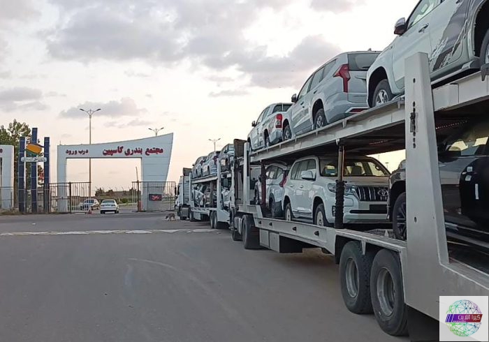 با حمل ۳۵۰ خودروی سواری ، خط ترانزیت خودرو از خلیج فارس به کشورهای حوزه خزر در بندرکاسپین راه اندازی شد