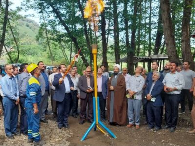 فروغ شعله های گاز در روستای کوهستانی تاشکلا شهرستان لنگرود