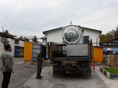 نصب و راه‌اندازی یک دستگاه بی‌خطر ساز زباله‌های عفونی در مرکز آموزشی و درمانی پورسینا