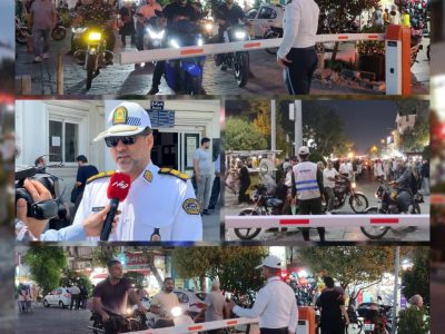 اجرای طرح ممنوعیت تردد موتورسیکلت در پیاده راه فرهنگی شهدای ذهاب