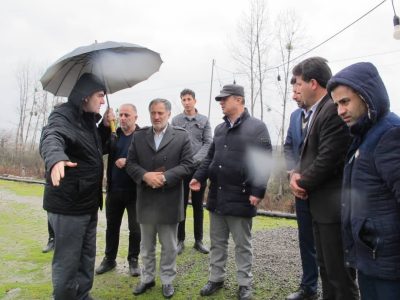 بازدید بازرس کل استان گیلان از آب بندان روستای دیگه سرای شهرستان تالش