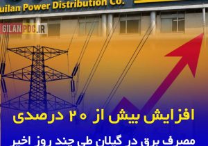 افزایش بیش از ۲۰ درصدی مصرف برق در گیلان طی چند روز اخیر