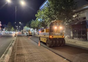بهسازی خیابان شهدای رشت با اجرای روکش آسفالت در مسیر تقاطع جانبازان